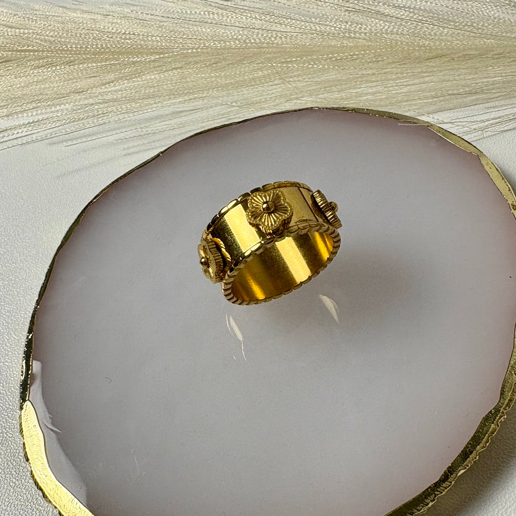 Embossed Blossom Ring