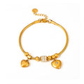 Crystal heart bangle bracelet