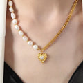 Aurora pearl heart necklace