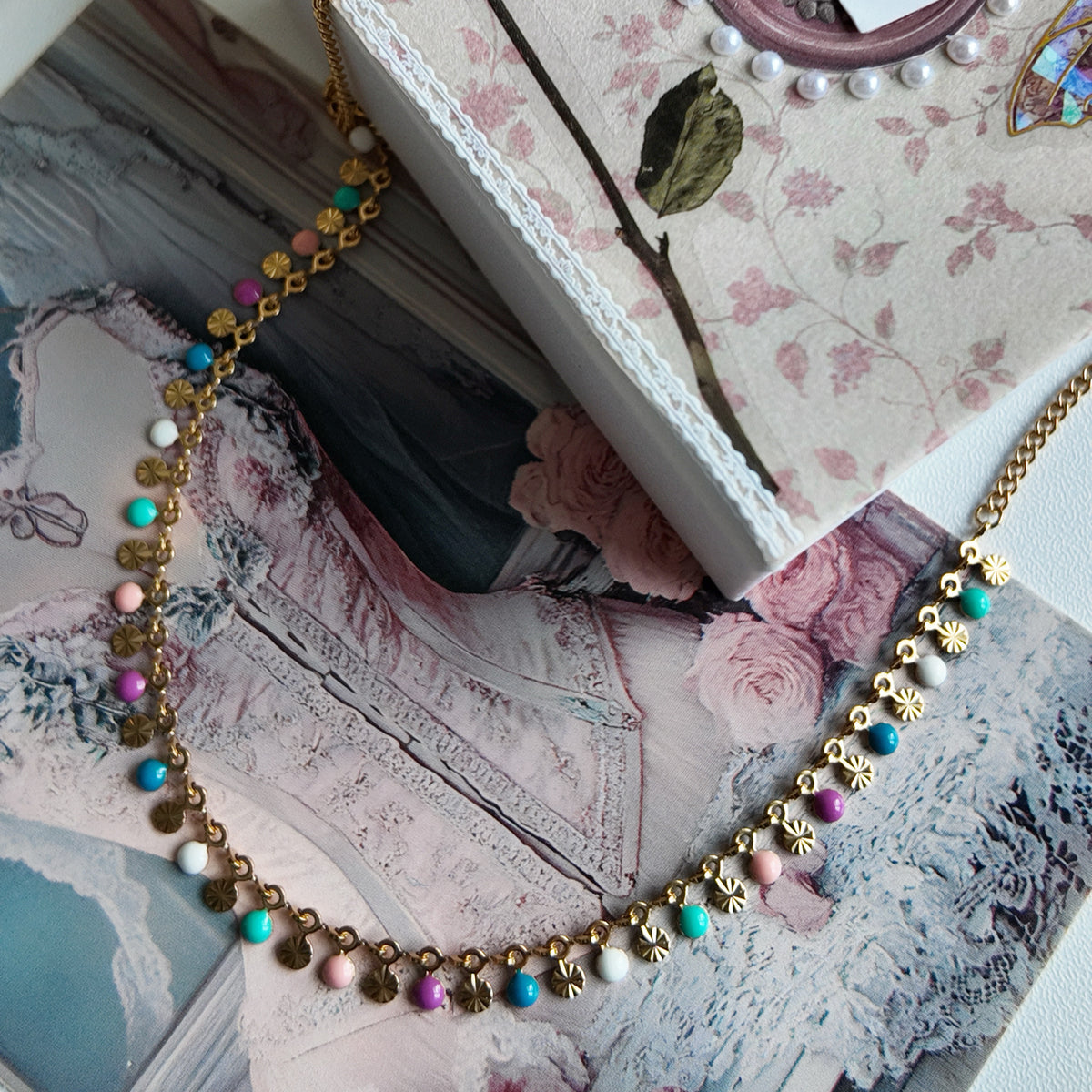 Rainbow beads necklace